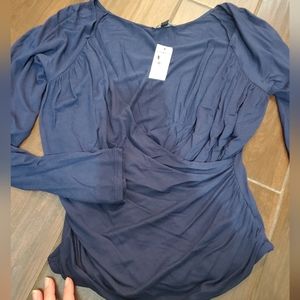 Elegant Express navy blue long sleeve top size medium women's NWT with tags